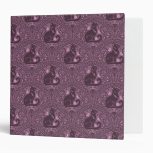 Mystic Black Cat in Pink 3 Ring Binder
