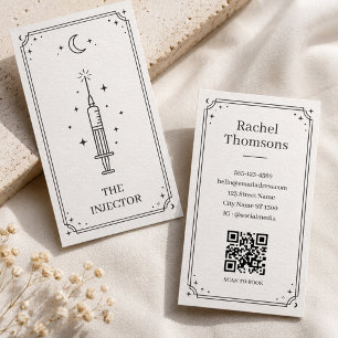Mystic Black Minimal Injector Celestial Tarot  Business Card