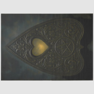 Mystic Black Planchette with Pentagram and Heart Tissue Paper