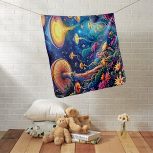 Mystic Bloom Forest Under Stars Baby Blanket