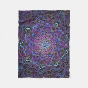 Mystic Bloom Mandala Fleece Blanket