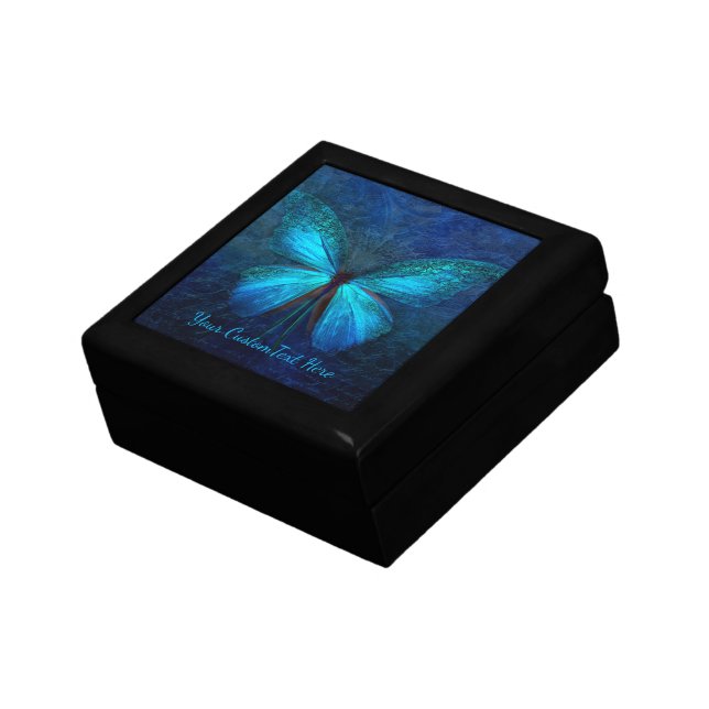 Mystic Blue Butterfly Custom Gift Box (Side)