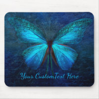 Mystic Blue Butterfly Custom Mouse Pad