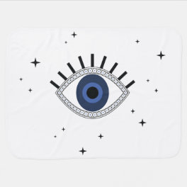 Mystic blue eye and stars magical design baby blanket