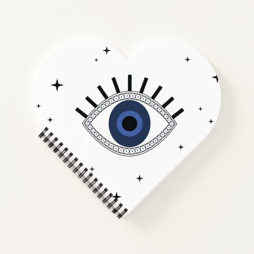 Mystic blue eye and stars magical design evil eye notebook