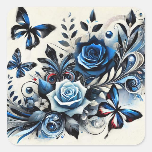 Mystic Blue Light Square Sticker (Front)