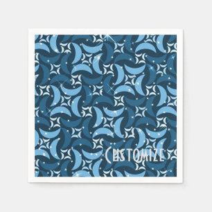Mystic Blue Moons Pattern Napkins