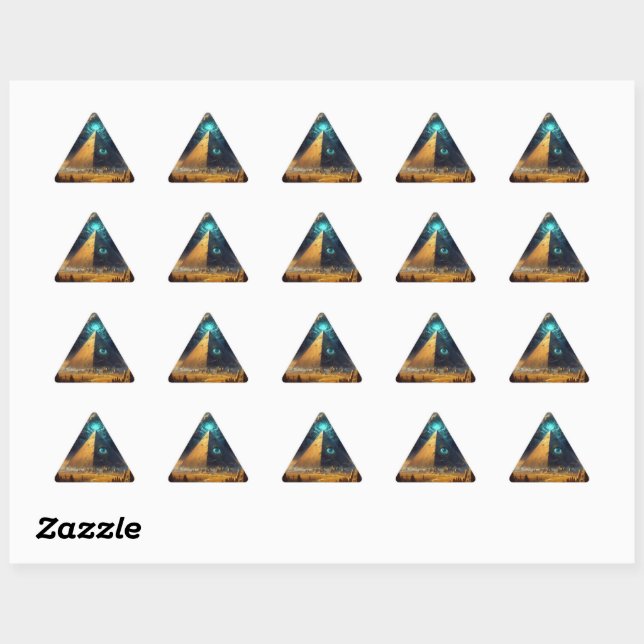 Mystic Blue Pyramid Art Triangle Sticker (Sheet)