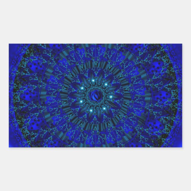 Mystic Blue Rose.jpg Rectangular Sticker (Front)