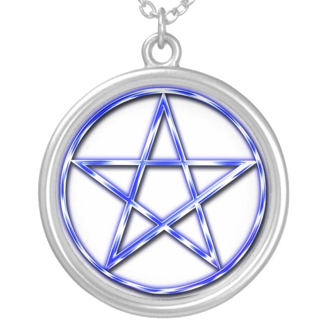 Mystic Blue Silver Plated Necklace (Front)