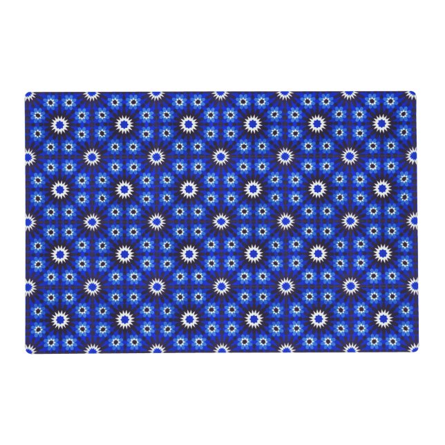 Mystic Blue Zellige Geometry Placemat (Front)
