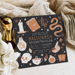 Mystic Boho Crystal Halloween Party Invitation<br><div class="desc">Plan your fortune teller,  gypsy,  or witchy themed Halloween party with these spooky chic invitations in a boho nature inspired color palette. Design features illustrations of a snake,  spellbook,  candle,  jar,  skull,  tarot cards,  and potion surrounding your Halloween party details.</div>