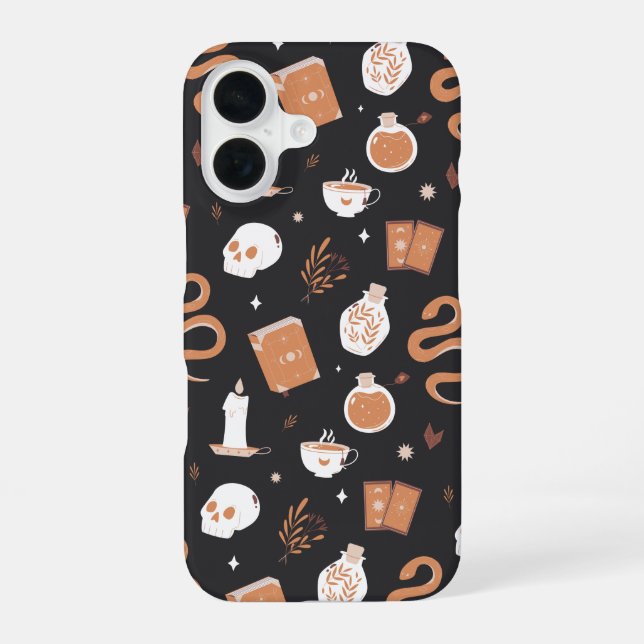 Mystic Boho Crystal Skull Snake Pattern Iphone Case (Back)