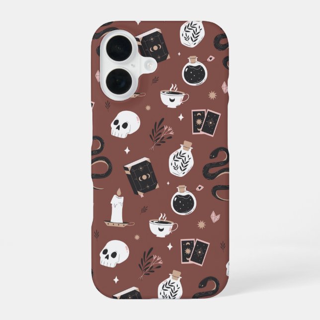 Mystic Boho Crystal Skull Snake Pattern Iphone Case (Back)