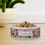 Mystic Boho Crystal Skull & Snake Pattern Pet<br><div class="desc">Get your pets ready for Halloween with this spooky personalized bowl featuring a pattern of snakes,  mystical crystals,  potions,  spellbooks,  candles,  jars,  skulls,  tarot cards,  and potions on a dusty rose blush pink background. Personalize with your pet's name.</div>