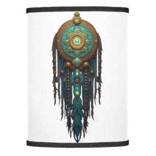 Mystic Boho Dreamcatcher Mandala – Turquoise & Gol Lamp Shade