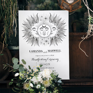 Mystic Boho Moon & Sun Celestial Handfasting Invitation