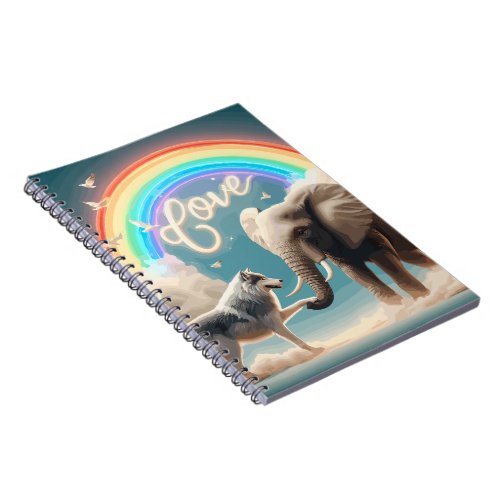 Mystic Bonds The Wolf  Elephant Odyssey Notebook