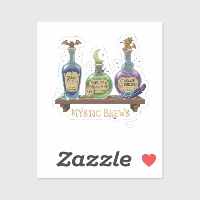 Mystic Brews | Whimsical Witchy Potions & Elixirs Sticker (Sheet)