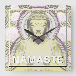 Mystic Buddha - Neutral Tones Square Wall Clock