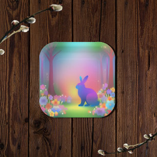 Mystic Bunny in Spring Forest Paper Plates