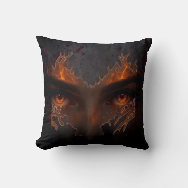 Mystic Burning Eye Dark Fantasy Aesthetic Throw Pi Pillow (Front)