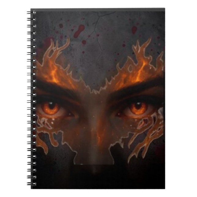 Mystic Burning Eye Dark Fantasy Spiral Notebook (Front)