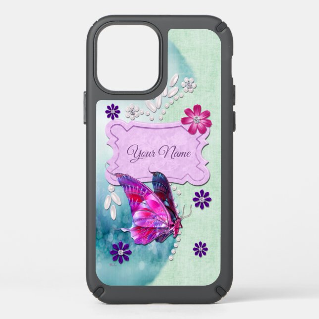 Mystic Butterfly 1 Jeweled Speck iPhone 12 Case (Front)