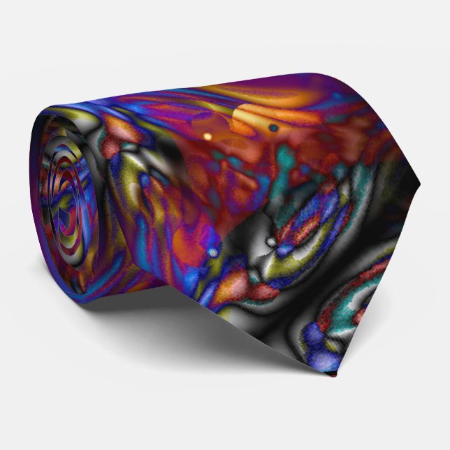 Mystic Butterfly cool modern abstract art Tie (Rolled)
