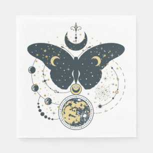 Mystic Butterfly & Sky Design Paper Napkin