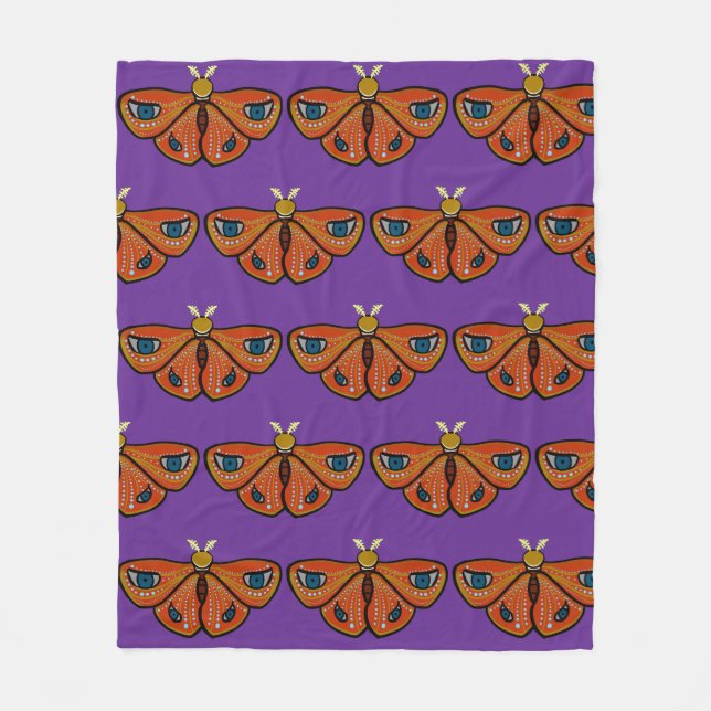 Mystic Butterfly with Eyes Fleece Blanket (Front)