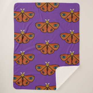 Mystic Butterfly with Eyes Sherpa Blanket
