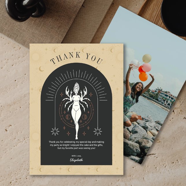 Mystic Cancer Zodiac Arch Thank You Card (Mystic Cancer Zodiac Arch Thank You Card)