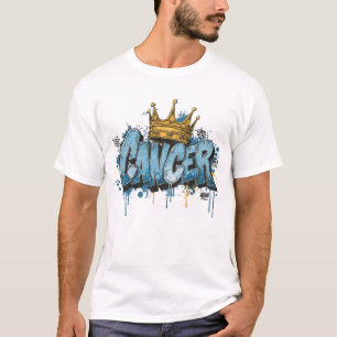 Mystic Cancer Zodiac Graffiti Airbrush with Crown T-Shirt