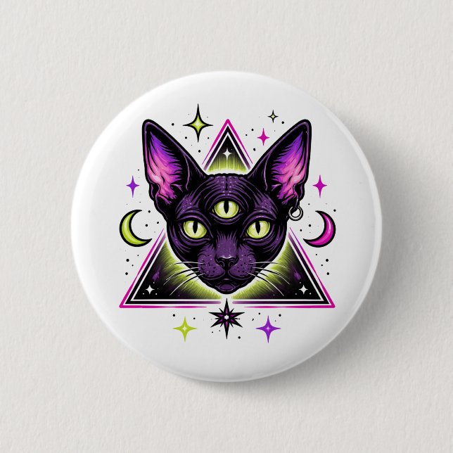 Mystic Cat Button (Front)