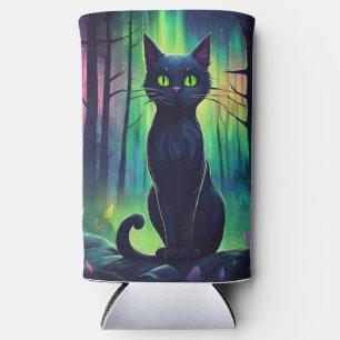 Mystic Cat of the Northern Lights Seltzer Can Cooler