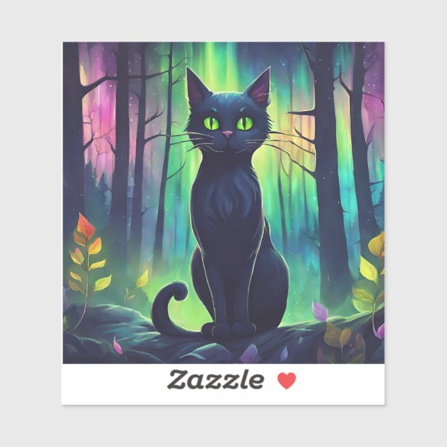 Mystic Cat of the Northern Lights Sticker (Sheet)