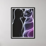 Mystic Cats – Black and Light Duo on Dark Canvas
