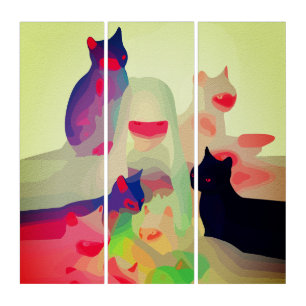Mystic Cats & Spirits – Vibrant Abstract Anime Art