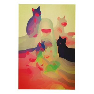 Mystic Cats & Spirits – Vibrant Abstract Anime Art