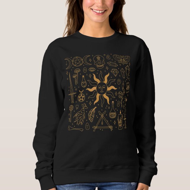 Mystic Celestial Sun Crystal Moon Sweatshirt (Front)