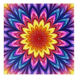 Mystic Chakra Bloom Mandala – Vibrant Spiritual Acrylic Print