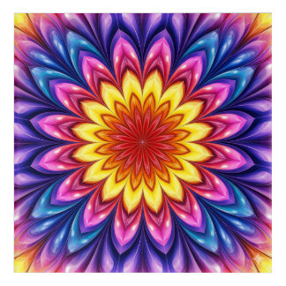 Mystic Chakra Bloom Mandala – Vibrant Spiritual Acrylic Print