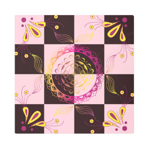 Mystic Checkerboard, Pink and Black Graphic Art 