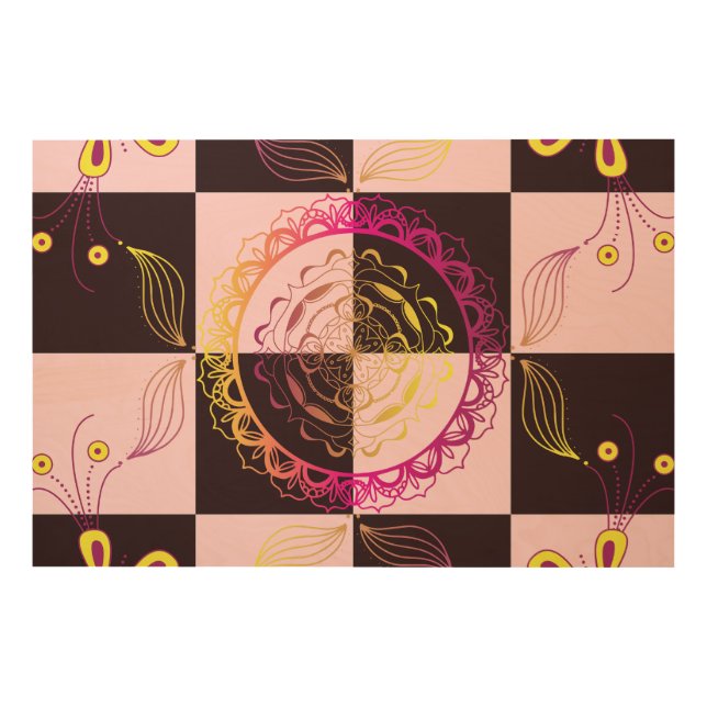 Mystic Checkerboard, Pink and Black Graphic Art  (Front)