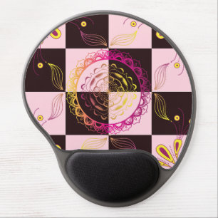 Mystic Checkerboard, Pink and Black Graphic Gel Mouse Pad
