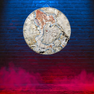 Mystic Colorful Concrete Abstract Dartboard With Darts