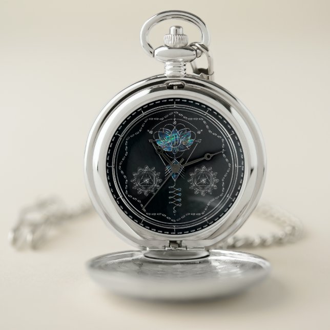 Mystic Colorful Unalome  All Seeing Eye Pocket Watch (Inside)