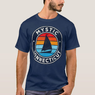 Mystic Connecticut CT Vintage Sailboat Retro 70s T-Shirt