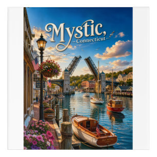 Mystic, Connecticut Drawbridge Harbor Sunset Acrylic Print